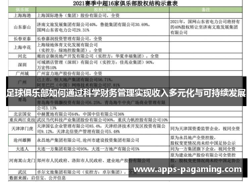 足球俱乐部如何通过科学财务管理实现收入多元化与可持续发展 足球俱乐部如何通过科学财务管理实现收入多元化与可持续发展